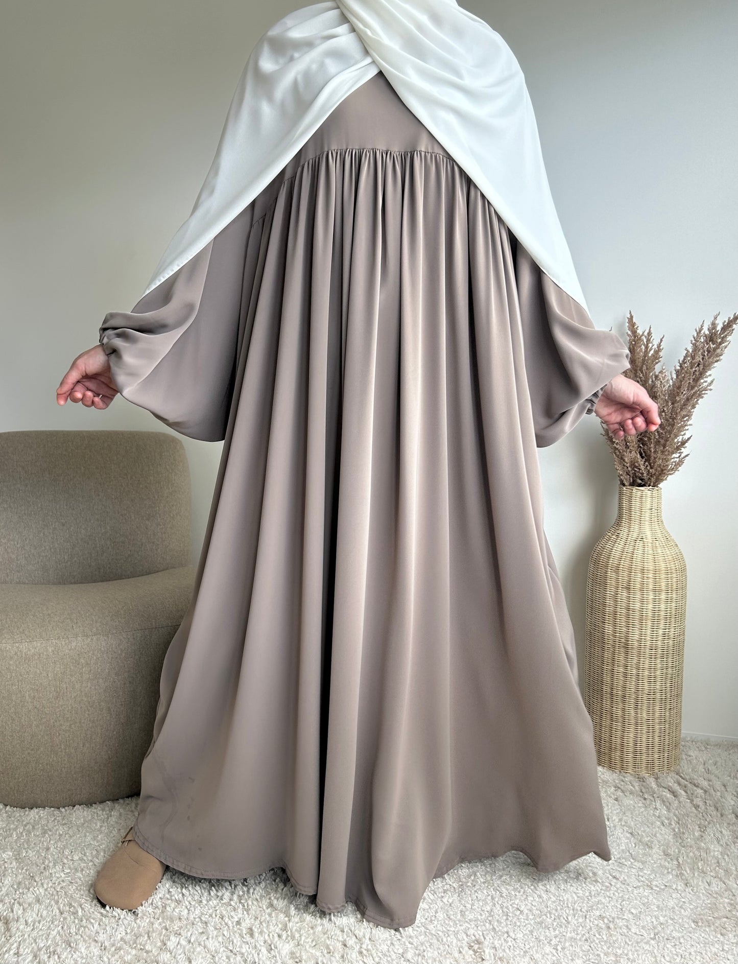 Abaya manches bouffantes soie de Médine