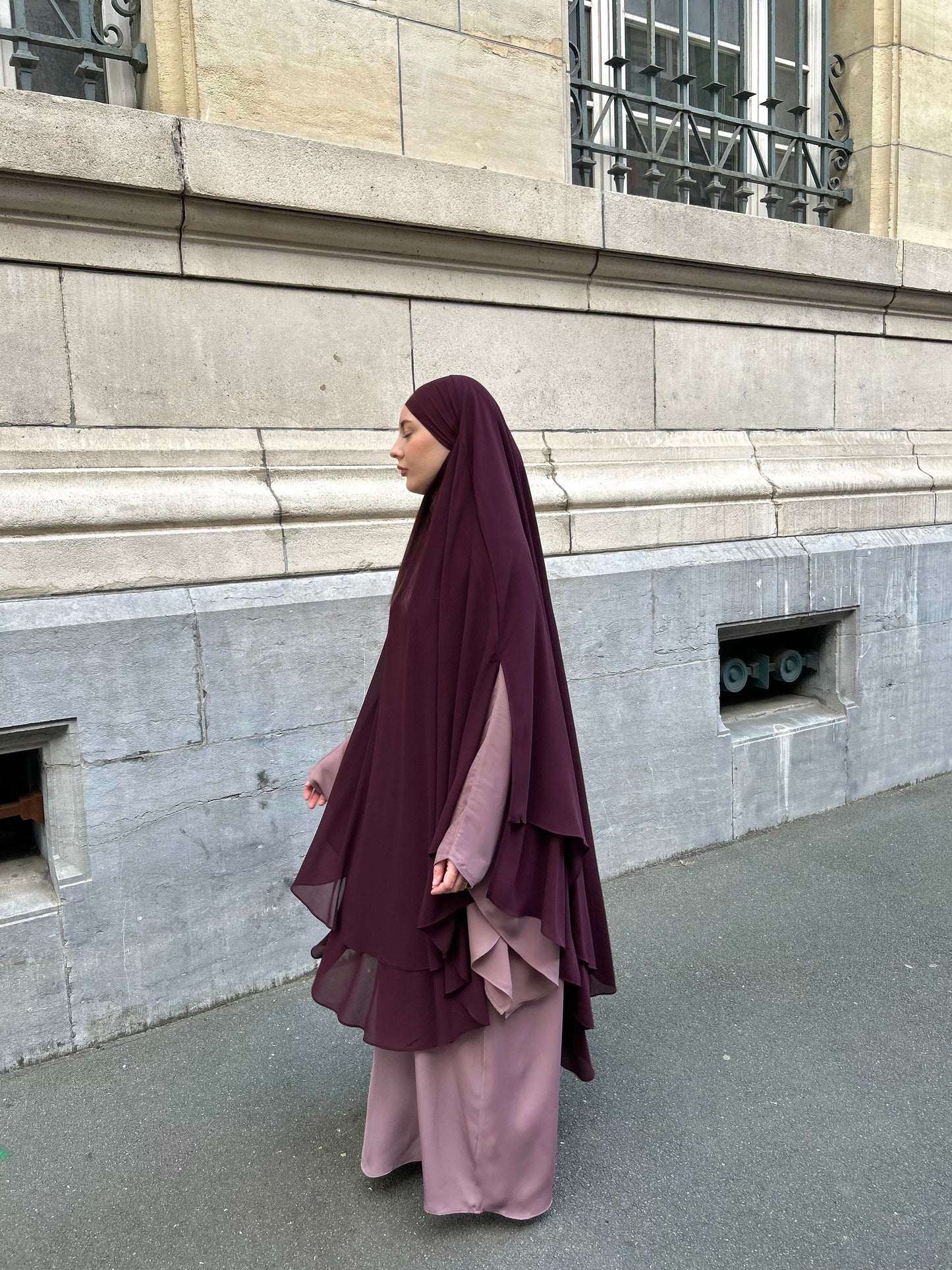 Maxi khimar à fentes mousseline