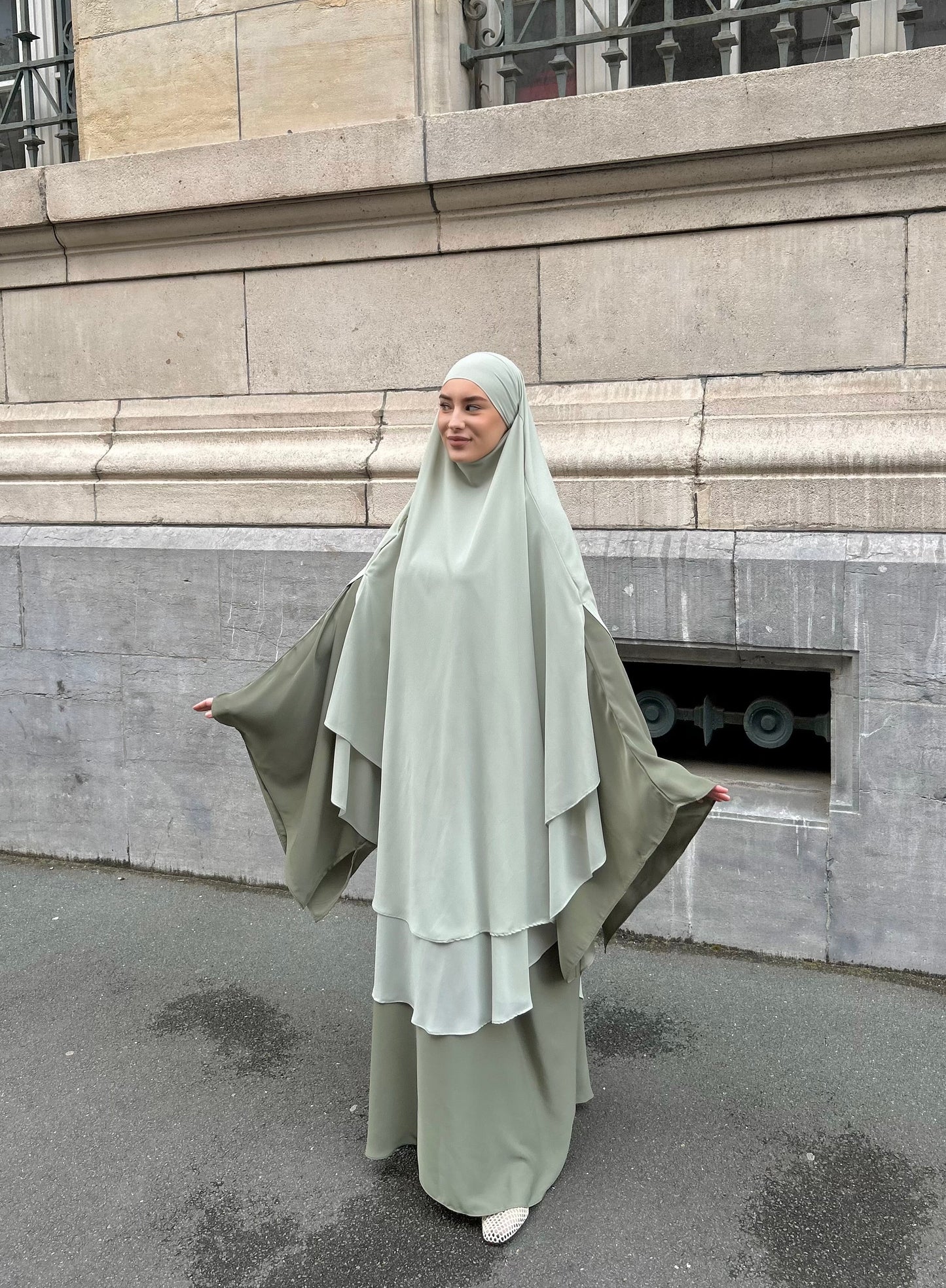 Maxi khimar à fentes mousseline