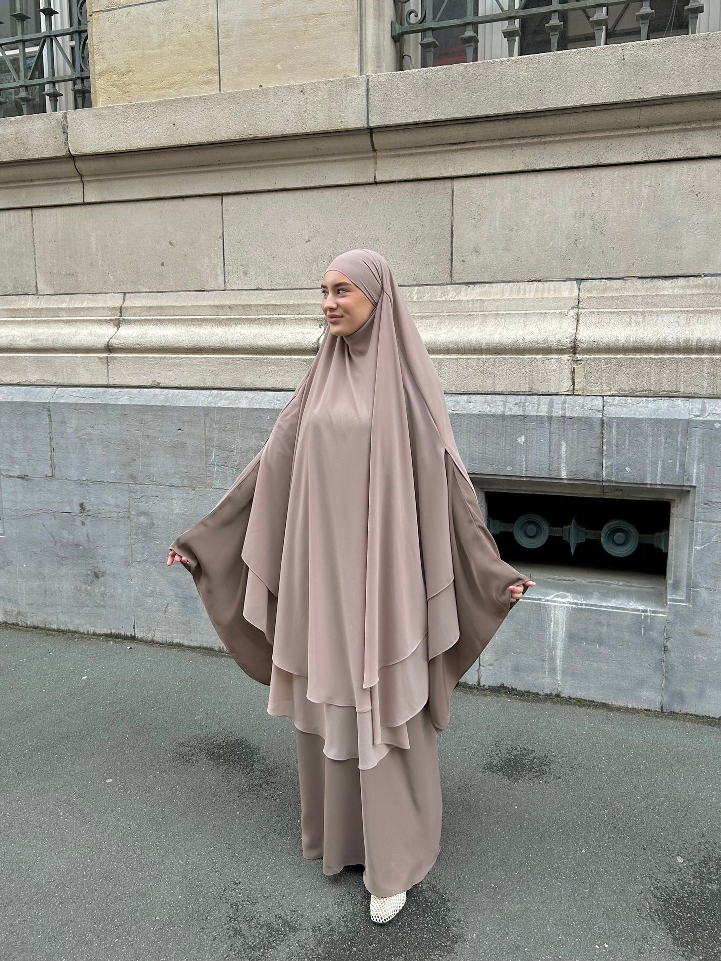 Maxi khimar à fentes mousseline