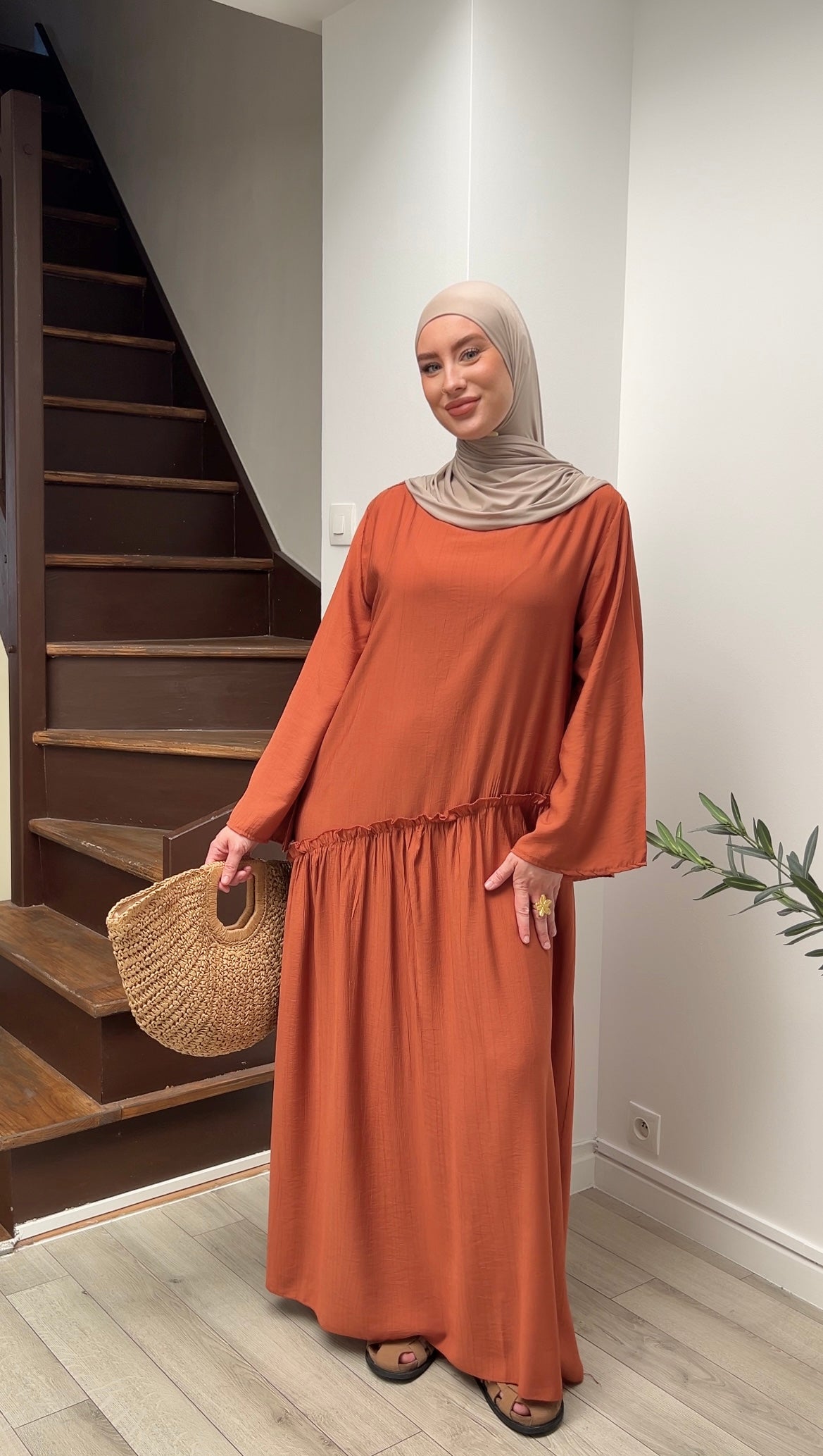 Abaya Solène terracota