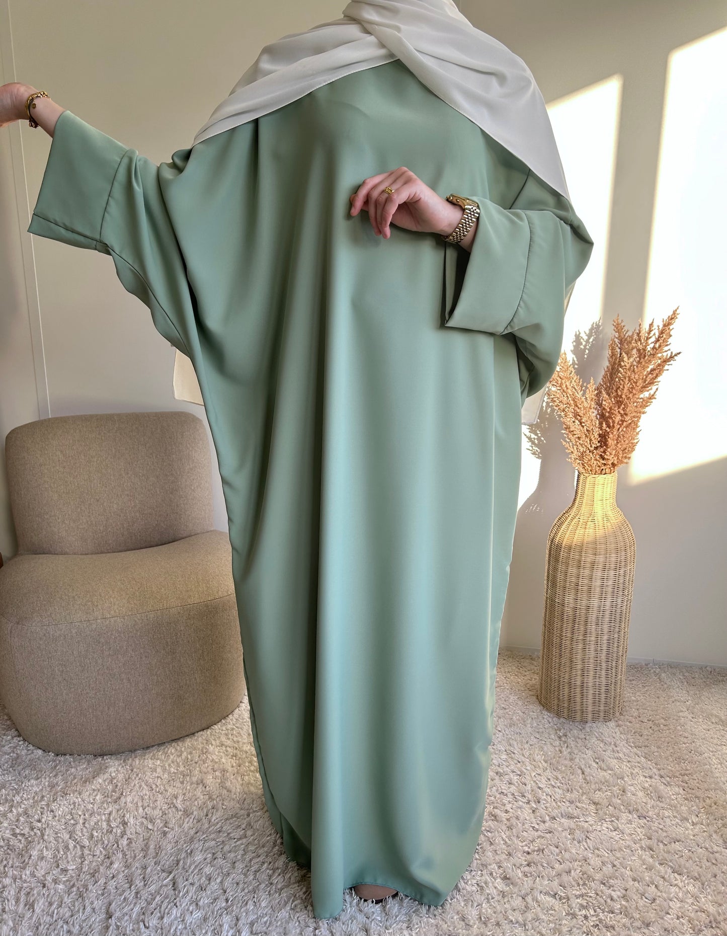 Abaya farasha en soie de Médine