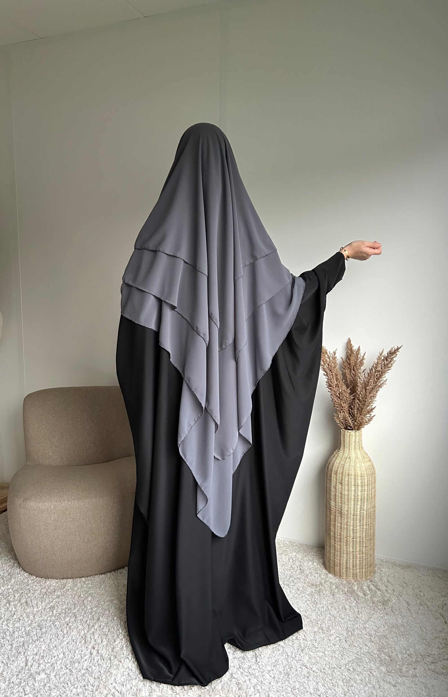 Khimar mousseline 3 voiles